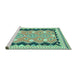 Sideview of Machine Washable Oriental Turquoise Traditional Area Rugs, wshcon3082turq