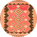 Square Oriental Orange Traditional Rug, con3082org