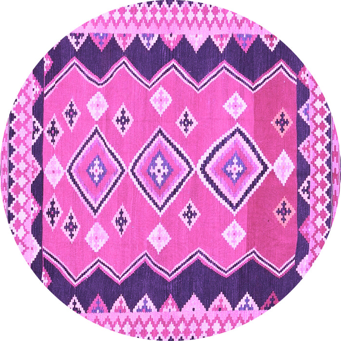 Round Oriental Purple Traditional Rug, con3082pur