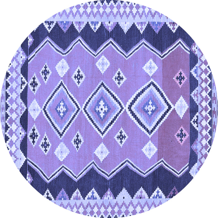 Round Oriental Blue Traditional Rug, con3082blu