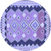 Round Oriental Blue Traditional Rug, con3082blu