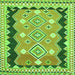 Round Machine Washable Oriental Green Traditional Area Rugs, wshcon3082grn