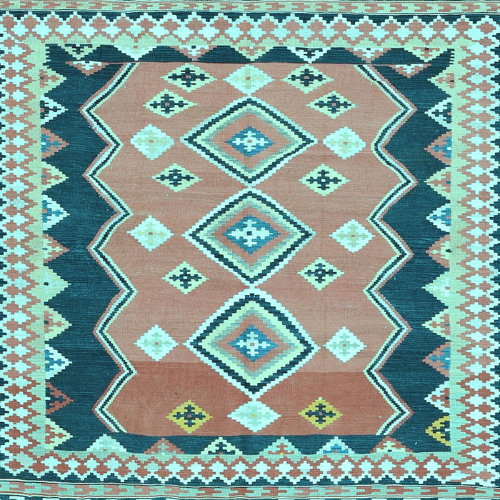 Square Oriental Light Blue Traditional Rug, con3082lblu