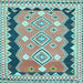 Square Oriental Light Blue Traditional Rug, con3082lblu