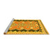 Sideview of Machine Washable Oriental Yellow Traditional Rug, wshcon3082yw