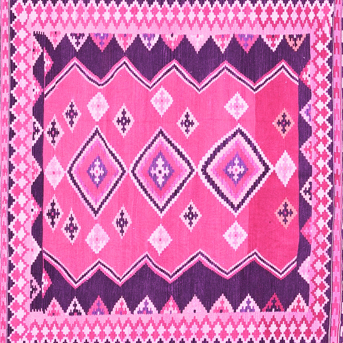 Square Machine Washable Oriental Pink Traditional Rug, wshcon3082pnk