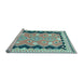 Sideview of Machine Washable Oriental Light Blue Traditional Rug, wshcon3082lblu