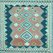 Square Machine Washable Oriental Light Blue Traditional Rug, wshcon3082lblu