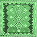 Square Machine Washable Oriental Emerald Green Traditional Area Rugs, wshcon3082emgrn