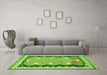 Machine Washable Oriental Green Traditional Area Rugs in a Living Room,, wshcon3082grn