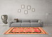 Machine Washable Oriental Orange Traditional Area Rugs in a Living Room, wshcon3082org