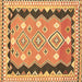 Square Machine Washable Oriental Brown Traditional Rug, wshcon3082brn