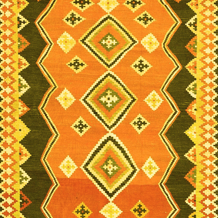 Machine Washable Oriental Yellow Traditional Rug, wshcon3082yw