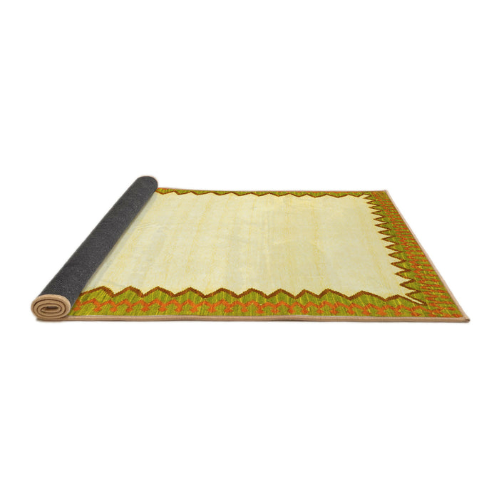 Sideview of Solid Yellow Modern Rug, con3083yw