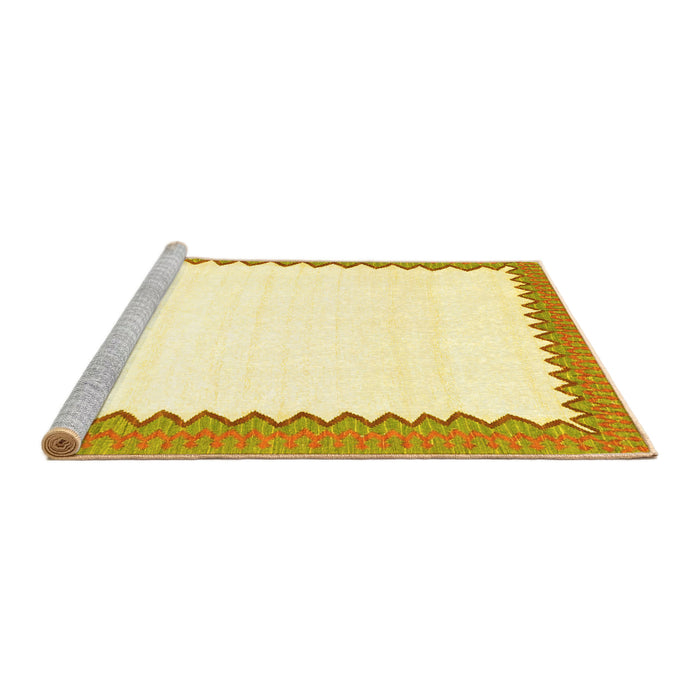 Sideview of Machine Washable Solid Yellow Modern Rug, wshcon3083yw