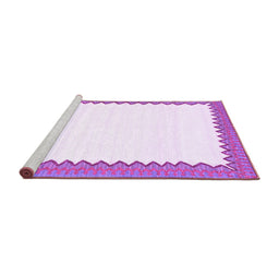 Sideview of Machine Washable Solid Purple Modern Area Rugs, wshcon3083pur
