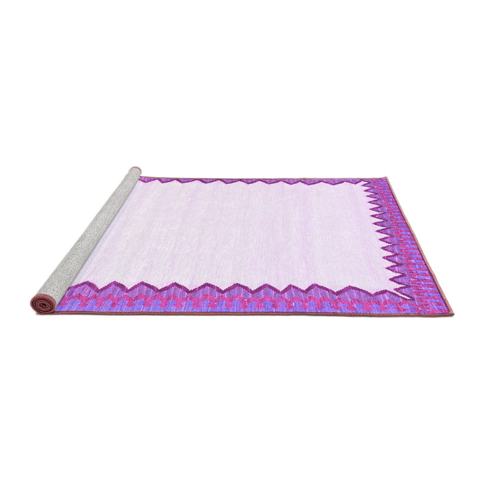 Sideview of Machine Washable Solid Purple Modern Area Rugs, wshcon3083pur