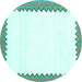 Round Solid Turquoise Modern Rug, con3083turq