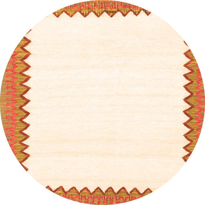 Square Solid Orange Modern Rug, con3083org