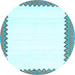 Round Machine Washable Solid Light Blue Modern Rug, wshcon3083lblu