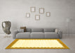 Machine Washable Solid Yellow Modern Rug in a Living Room, wshcon3083yw