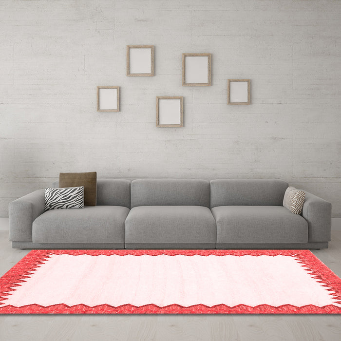 Modern Red Washable Rugs