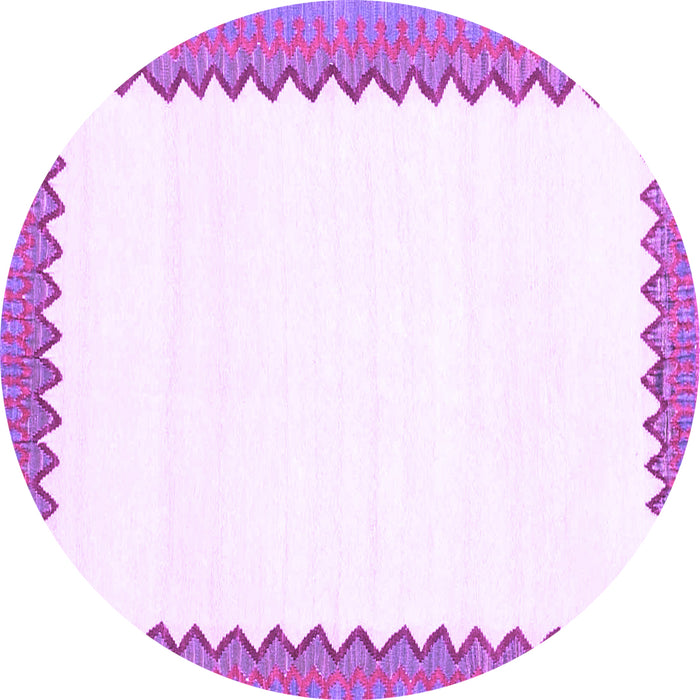 Round Machine Washable Solid Purple Modern Area Rugs, wshcon3083pur