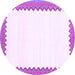 Round Machine Washable Solid Purple Modern Area Rugs, wshcon3083pur