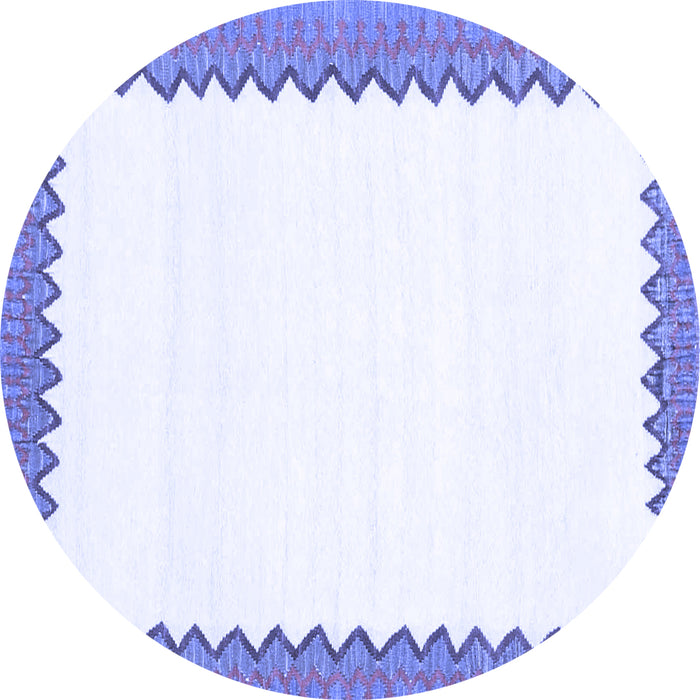 Round Machine Washable Solid Blue Modern Rug, wshcon3083blu