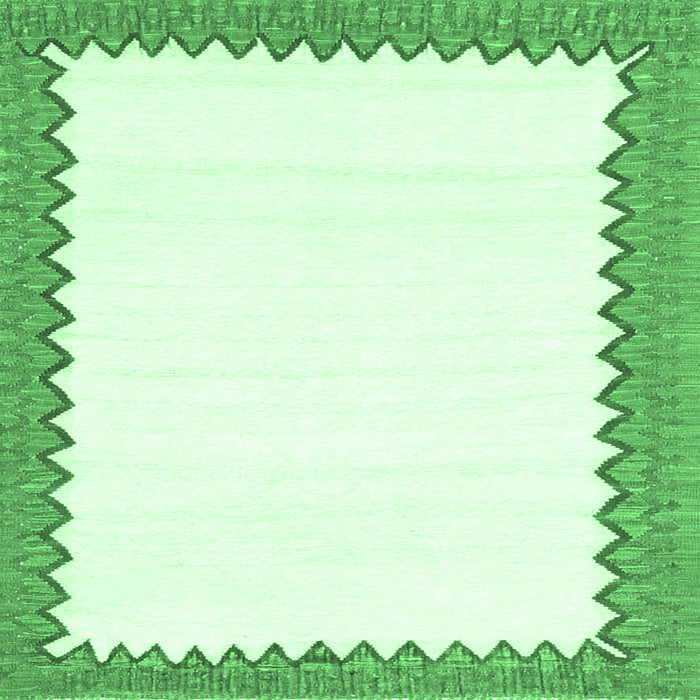 Square Machine Washable Solid Emerald Green Modern Area Rugs, wshcon3083emgrn