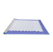 Sideview of Machine Washable Solid Blue Modern Rug, wshcon3083blu
