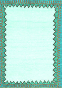 Solid Turquoise Modern Rug, con3083turq