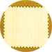 Round Solid Yellow Modern Rug, con3083yw