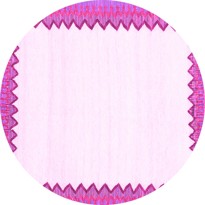 Round Machine Washable Solid Pink Modern Rug, wshcon3083pnk