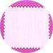 Round Machine Washable Solid Pink Modern Rug, wshcon3083pnk