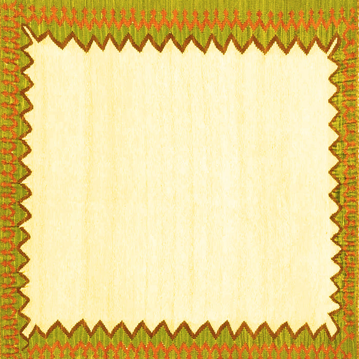 Square Machine Washable Solid Yellow Modern Rug, wshcon3083yw