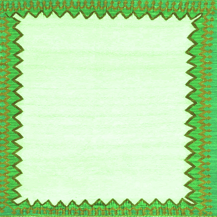 Serging Thickness of Solid Green Modern Rug, con3083grn