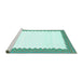 Sideview of Machine Washable Solid Turquoise Modern Area Rugs, wshcon3083turq
