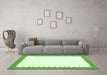 Machine Washable Solid Green Modern Area Rugs in a Living Room,, wshcon3083grn