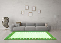 Machine Washable Solid Green Modern Rug, wshcon3083grn