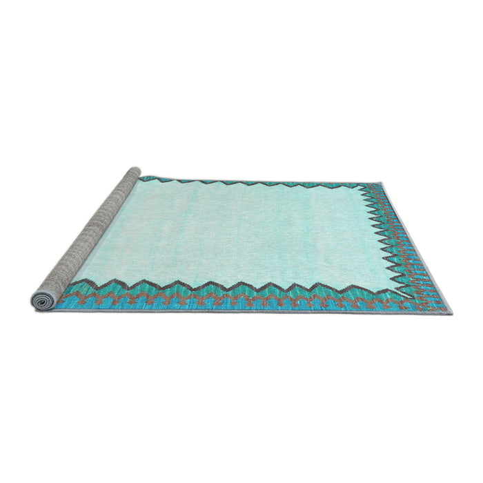 Sideview of Machine Washable Solid Light Blue Modern Rug, wshcon3083lblu