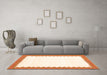 Machine Washable Solid Orange Modern Area Rugs in a Living Room, wshcon3083org