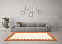 Machine Washable Solid Orange Modern Rug, wshcon3083org