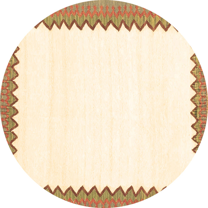 Round Machine Washable Solid Brown Modern Rug, wshcon3083brn