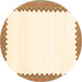 Round Machine Washable Solid Brown Modern Rug, wshcon3083brn