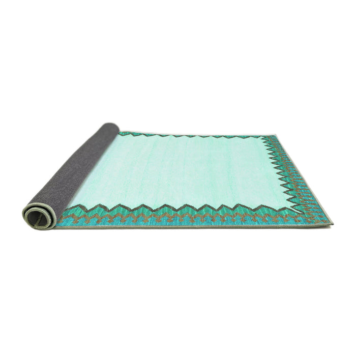Sideview of Solid Turquoise Modern Rug, con3083turq