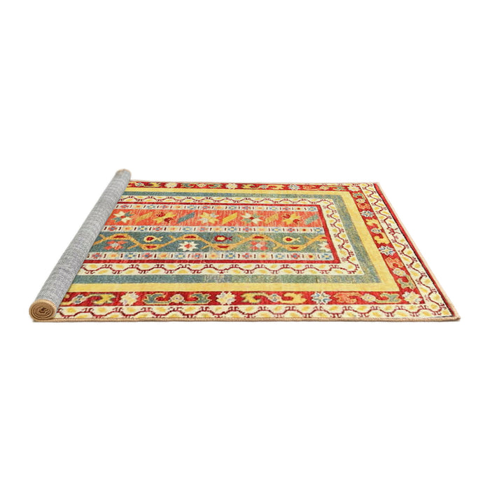Serging Thickness of Machine Washable Contemporary Orange Rug, wshcon3084