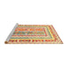 Serging Thickness of Machine Washable Contemporary Orange Rug, wshcon3084