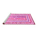 Sideview of Machine Washable Oriental Pink Traditional Rug, wshcon3084pnk