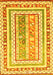 Machine Washable Oriental Yellow Traditional Rug, wshcon3084yw